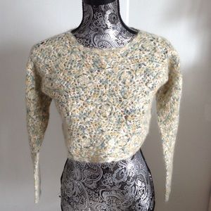 Y2K MARIE Y MULTICOLOR MOHAIR CROPPED SWEATER, L JR